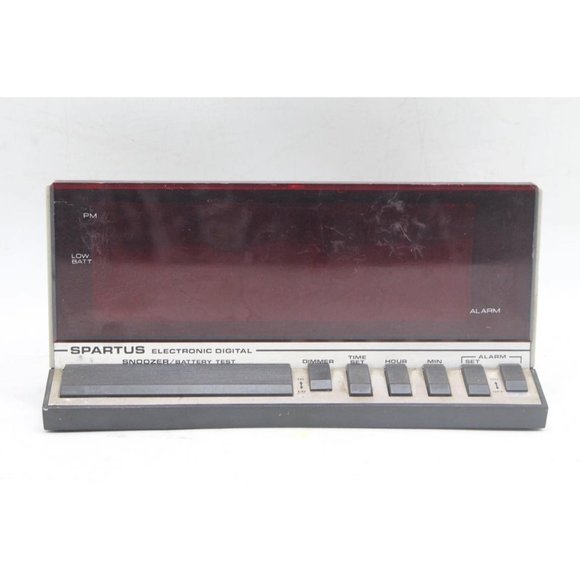 Vintage Spartus Electronic Digital Alarm Clock No. 1150 Large Red Display WORKS - Picture 1 of 11